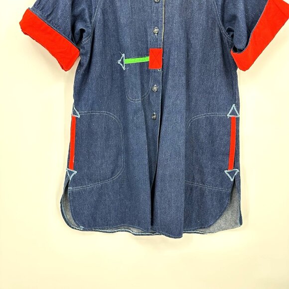 preppy artsy nautical denim colorful M - Picture 6 of 10